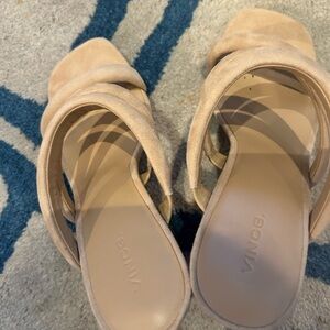 Vince Tan Mules with Sleek Crisscross Straps